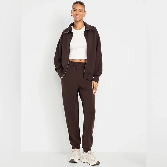 Old Navy Bounce Fleece V Neck Sweatshirt S and Sweatpants M Set in Boxwood - Picture 3 of 6